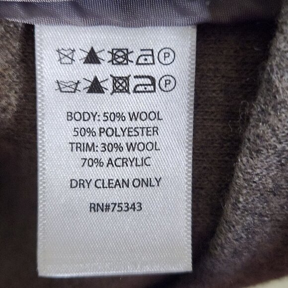 Tahari Wool Gray Tan Open Front Coatagan Size S - Picture 5 of 5